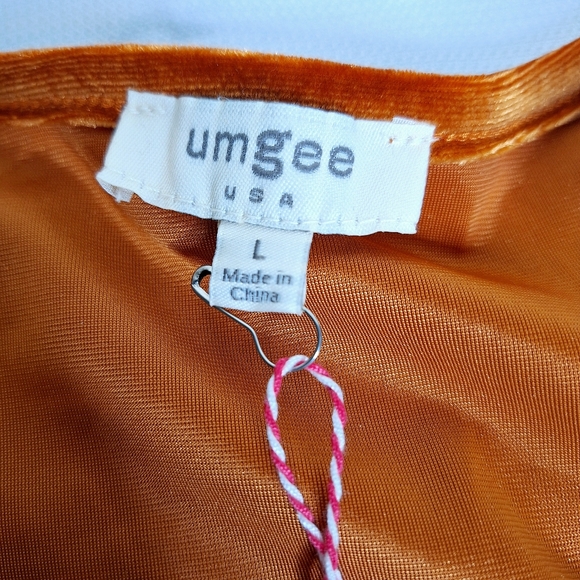 NWT Umgee brand " The Bohemian in Orange Velour" tunic shirt size Large. - Picture 8 of 9